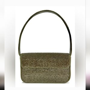 NWT Staud TOMMY Beaded Shoulder Bag in AVOCADO-$295